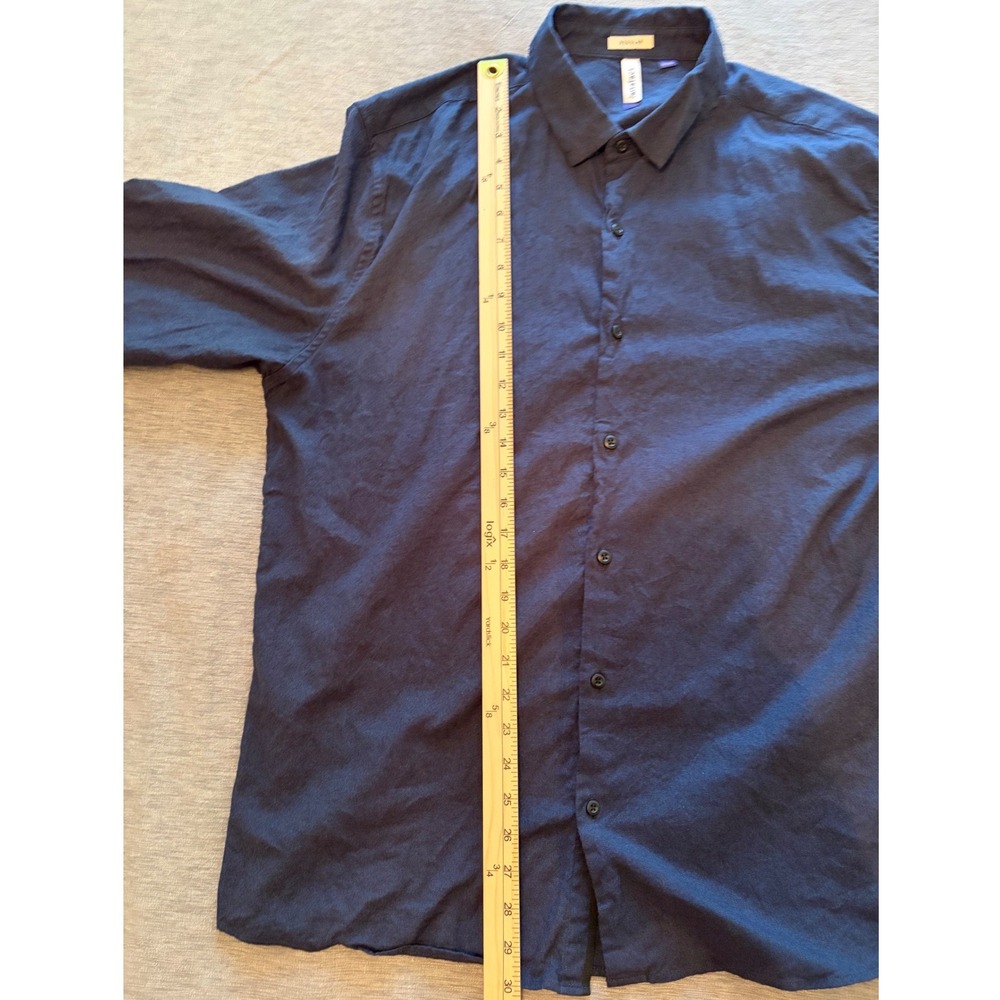 Artefact Mens Regular Fit Stretch Long Sleeve Button Down Shirt Navy Blue XL - Picture 5 of 8